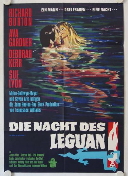 Die Nacht des Leguan originales deutsches Filmplakat